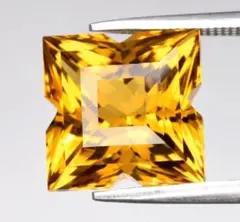 上質艶々レモンクォーツスクエアカットルース5.7ct☓ハンドメイド