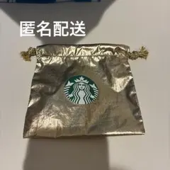 スタバ　ミニカップギフト　2025ホリデー　シャンパンゴールド　巾着