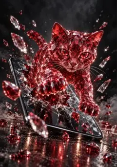 猫 デジタルアート写真 L版