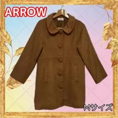 【古着】ARROW レトロデザイン ウール混 Aラインコート M