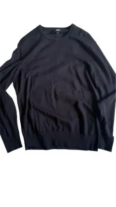 ユニクロメリノウールクルーネックセーターネイビーM