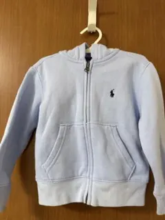 美品】ポロ・ラルフ・ローレン 水色フード付きトレーナー裏起毛