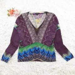 希少カラー エトロ セーター ニット 総柄 ペイズリー 近年モデル シルク混 希少カラー エトロ セーター ニット 総柄 ペイズリー 近年モデル