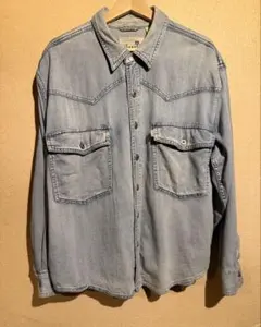 SILVER TAB ウエスタンシャツブルー STONEWASH サイズS