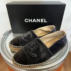 交渉可！CHANELシャネルサンダル エスパドリーユ38 24cm H袋付 - メルカリ