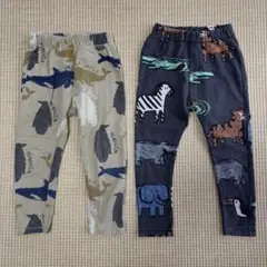 ザラ　総柄レギンス　クジラ　どうぶつ　2本セット　104