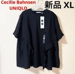 新品 UNIQLO ユニクロ セシリーバンセン フリルT ブラック 黒 XLのサムネイル