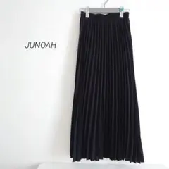 JUNOAH ジュノア プリーツ ロングスカート ブラック 黒 L