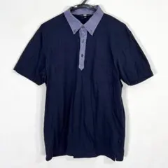 【UNIQLO】ユニクロ ネイビー 半袖 ポロシャツ メンズ XLサイズ