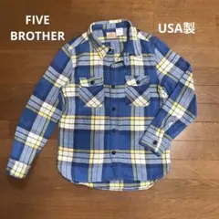 five brother 50s ネルシャツ　vintage 漢の1着 USA老舗 5ブラザー 40s 50s ビンテージ Five Brother メンズ