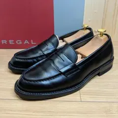 【未使用級】REGAL リーガル V085 ペニーローファー ブラック 24.5のサムネイル