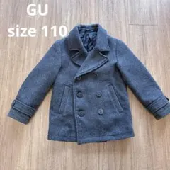 GU ダークグレー ダブルブレストコート 100cm ピーコートのサムネイル