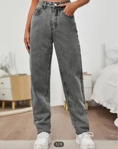 SHEIN ハイウエスト ジーパン グレー ジーンズ パンツ