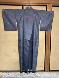 阿波しじら織 鰹縞 正藍染 木綿 着物 浴衣【コメント欄必読お願いし