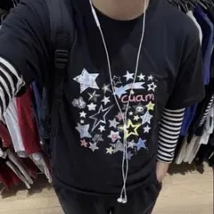 archive Ｔシャツ　opium 星柄　短丈　y2k 古着　swagのサムネイル