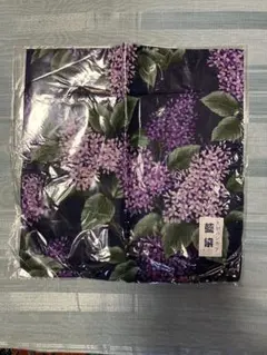 新品　藍染め　紺色　大判ハンカチライラック花柄