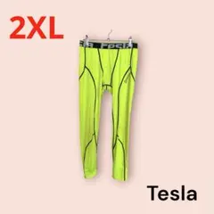 tesla コンプレッションタイツ メンズ ネオンイエロー 2XL