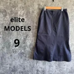 a4175【elite MODELS】パッチワークスカート デニム風生地