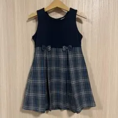 ネイビー チェック ワンピース 110cm