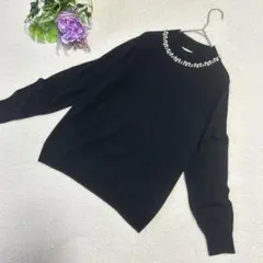 【earth music&ecology】パールハイネックニットプルオーバー　L