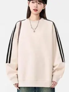 トレーナー★サイドライン スエット 楽プルオーバー大きいサイズストリート男女兼用