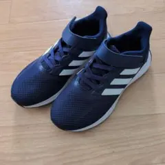 adidas ネイビー スニーカー 3本ライン　18cm