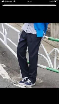 Auntie Rosa Holiday 人気ツータックワイドパンツ　s ネイビー