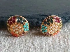 ☆　D’ORLAN　☆　マルチビジューイヤリング　ヴィンテージ