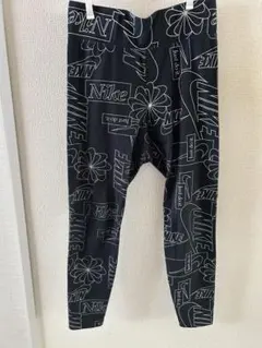 Nike ブラック ロゴプリント レギンス L