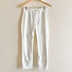 【美品】ユニクロ　ウルトラストレッチクロップドレギンスパンツ　ホワイト　Mサイズ