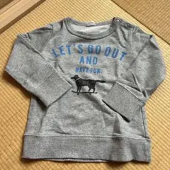 グレー犬プリントトレーナー 90