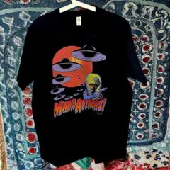 宇宙人侵略 ティーシャツ 半袖 メンズ ヴィンテージリプリント L XL 黒