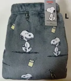 PEANUTS SNOOPY メンズ フランネル ルームパンツ L グレー