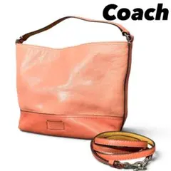 COACH コーチ 2WAY ショルダーバッグ ハンドバッグ レザー ピンク