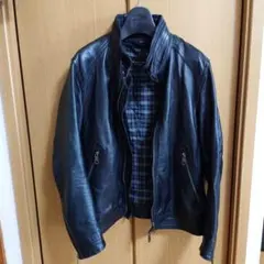 BURBERRY BLACK LABEL 牛革 ダブルライダース L ブラウン | Mercari
