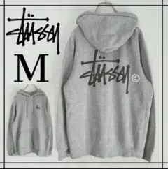 Stussy グレー フード付きパーカー　Mサイズ