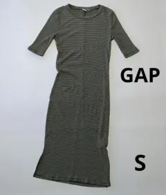 GAP ボーダーロングワンピース S 5分袖