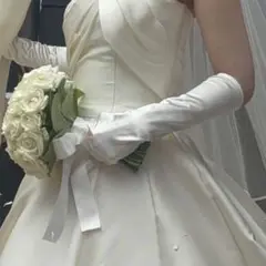 【即日発送】Elegant アイボリー ロング　グローブ 結婚式