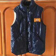 ダウンベスト ダークブルー  ワッペン メンズ