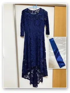 未使用　パーティードレス　フィッシュテールドレス　お呼ばれドレス　ネイビー