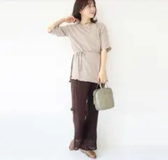 【terawear emu】大人可愛い　メロウトップス＆レースパンツ 2点セット