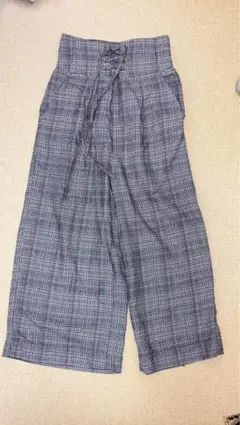 チェックワイドパンツ