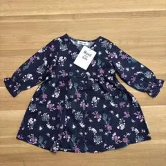 Noeil aime BeBe 花柄長袖ワンピース 90cm