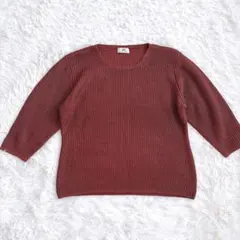 【美品】 セシオセラ ニットトップス M シルク100% 絹100% ボルドーのサムネイル