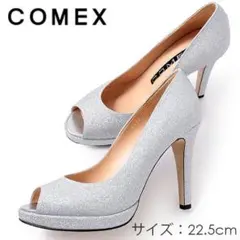 COMEX コメックス ラメ オ－プントゥパンプス シルバーラメのサムネイル
