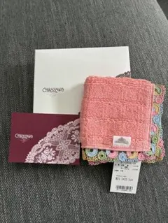 【新品未使用】Chikazawa タオルハンカチ レース ピンク　箱ありのサムネイル