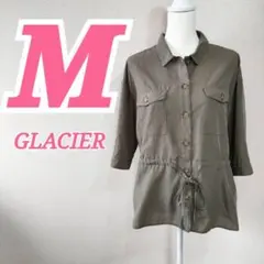GLACIER グラシア シャツ カーキ Mサイズ リボン　カジュアルコーデ