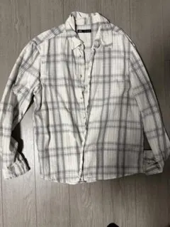 ZARA チェック柄 長袖シャツ ホワイト/グレー