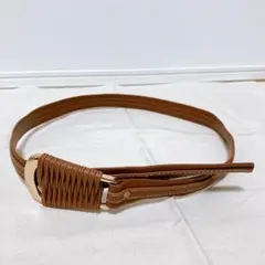 ZARA フェイクレザーベルト　合皮ベルト　キャメル