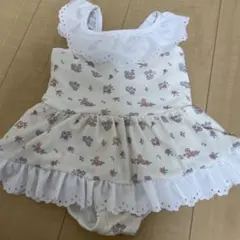 ベビー水着 女の子 花柄 フリル スカラップ
